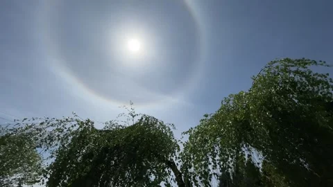 Halo sun effect optical phenomenon in Poland Stock Footage 241222178