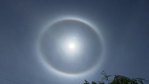 Halo sun effect optical phenomenon in Poland Stock Footage 241222227