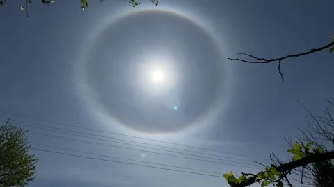 Halo sun effect optical phenomenon in Po... | Stock Video | Pond5