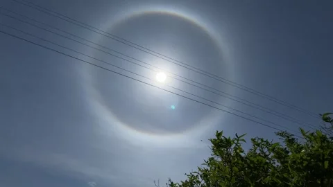 Halo sun effect optical phenomenon in Poland May 14th 2023 Stock Footage 241222478