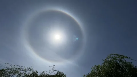 Halo sun effect optical phenomenon in Poland Stock Footage 241222953