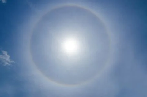 Halo sun phenomenon (optical phenomenon) Stock Photos