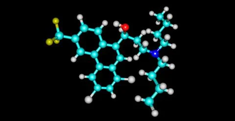 Halofantrine molecular structure isolated on black Stock Illustration
