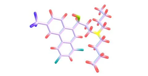 Halofantrine molecular structure isolated on white Stock Illustration