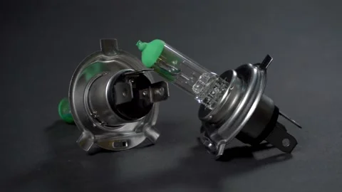 Halogen bulbs for car, panning vertically Stock Footage 161045192