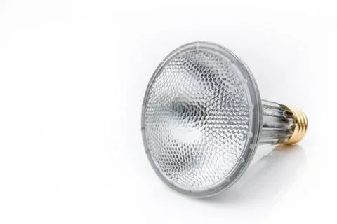 Halogen flood light buld on a white background. Stock Photos