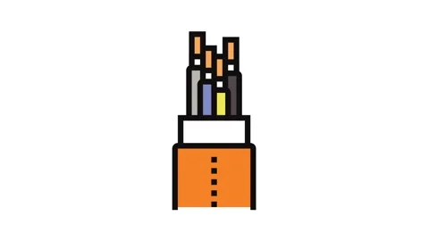 Halogen free flame retardant cable color icon animation Stock Footage 326100532