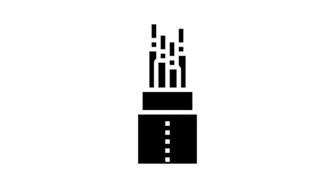 Halogen free flame retardant cable glyph icon animation Stock Footage 326158419