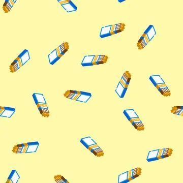 Halogen free flame retardant cable isometric icon seamless pattern Stock Illustration