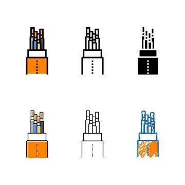 Halogen free flame retardant clean cable color icon vector Stock Illustration