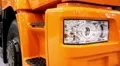 Halogen headlight of orange truck HD Footage