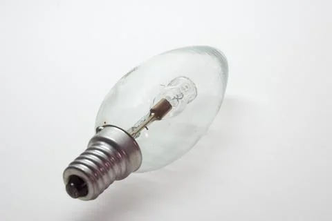 Halogen lamp candle with small base e14. with clipping path Stock Photos