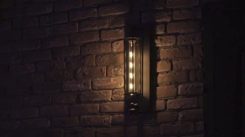 Halogen lamp on the wall in the loft Stock Footage 164108242