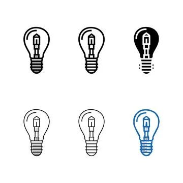 Halogen light bulb color icon vector concepts Stock Illustration