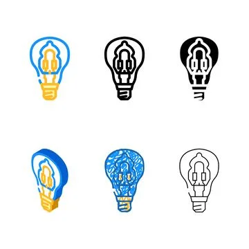 Halogen light bulb color modern icon vector Stock Illustration