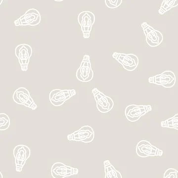 Halogen light bulb line vector seamless pattern Illustrazione stock