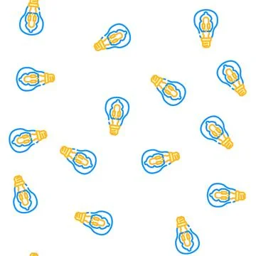 Halogen light bulb vector seamless pattern Illustrazione stock