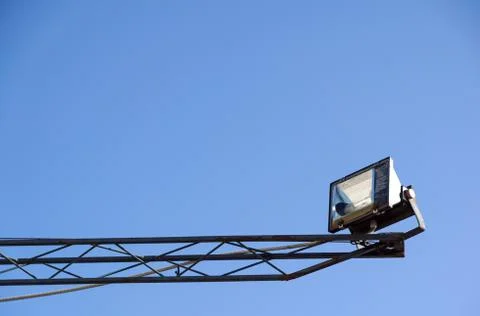 Halogen light withmetal structure on the blue sky background Stock Photos