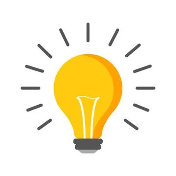 Halogen lightbulb icon. Light bulb sign. Electricity and idea symbol. Icon on Stock Illustration