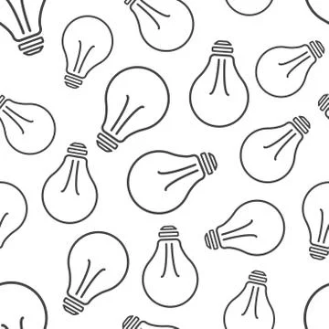 Halogen lightbulb seamless pattern background. Business flat vector illustrat Illustrazione stock
