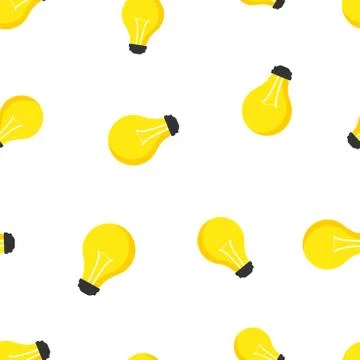 Halogen lightbulb seamless pattern background. Business flat vector illustrat Illustrazione stock