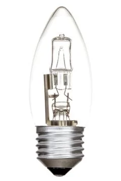 Halogen lightbulb on white Stock Photos