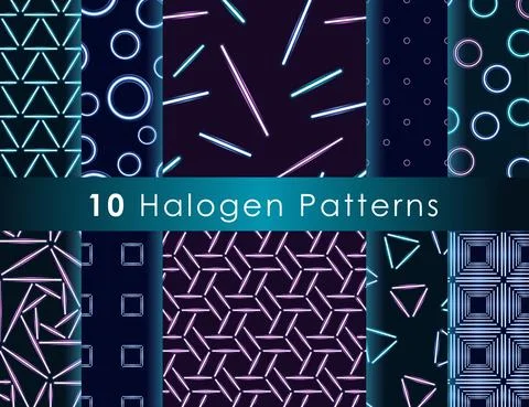 Halogen seamless pattern Stock Illustration