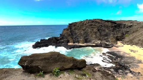 Halona Blowhole Stock Footage 259834080