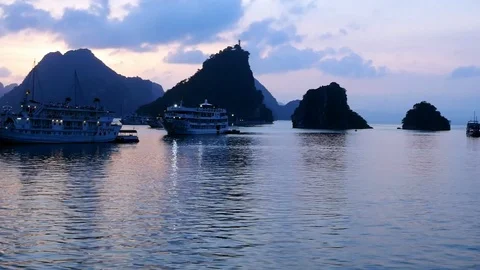 HaLong Bay Evening Stock Footage 117033621