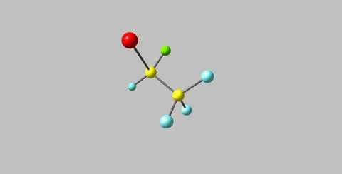 Halothane molecular structure isolated on grey Illustrazione stock