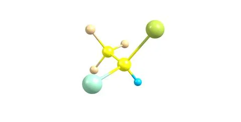 Halothane molecular structure isolated on white Stock Illustration