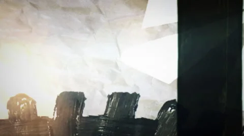 Haloween Black Cat is Looking at The Yard Through the Window Horror Stories Stock Footage 56836727