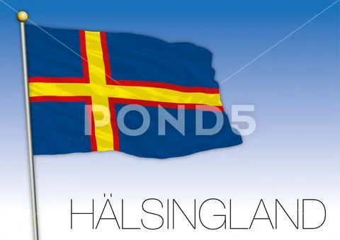 Halsingland regional flag, Sweden Stock Illustration