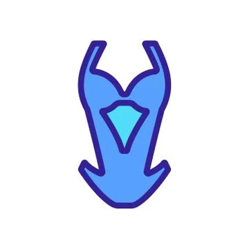 Halter swimsuit with neckline icon vector outline illustration Stock Illustration