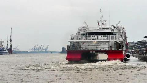 Halunder Catamaran Jet Stock Footage 155519935