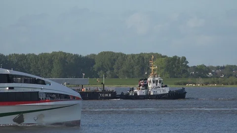 Halunder Jet returning to Hamburg Vídeo Stock 125030105