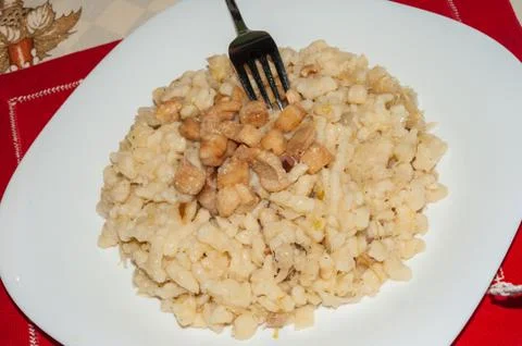 Halusky with a cabbage Stock Photos