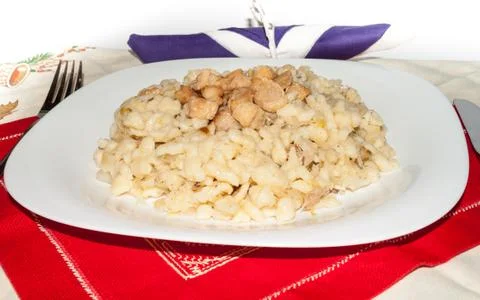 Halusky with a cabbage Stock Photos