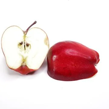 Halved Apple. Copy Space Stock Photos