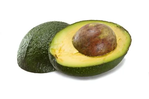 Halved avocado isolated on white background Stock-Fotos