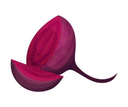 Halved Beet Root with Red Core Vector Illustration Stock Illustration