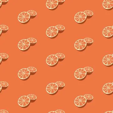 Halved Citrus, Oranges Pattern, Fruits Background Stockillustratie