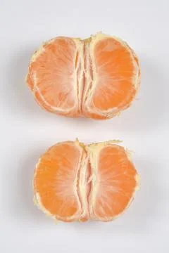 Halved Clementine Fruit Stock Photos
