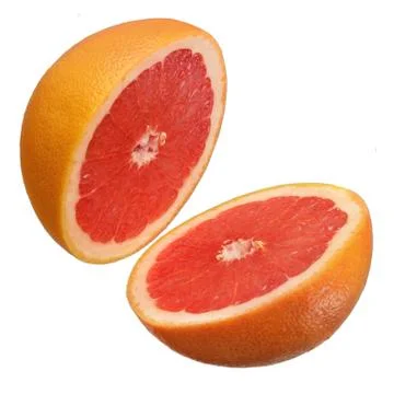 Halved Flying grapefruit Stock Photos