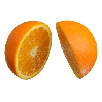 Halved Flying Orange Stock Photos