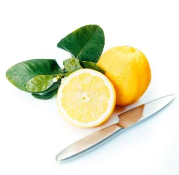 Halved fresh lemon Stock Photos