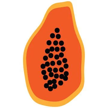 Halved papaya fruit simple vector illustration Illustrazione stock