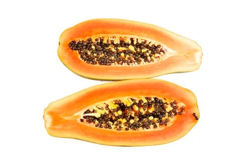 Halved papaya Foto stock