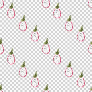 Halved pitaya or pitahaya hand drawn watercolor illustration on white background Stock Illustration