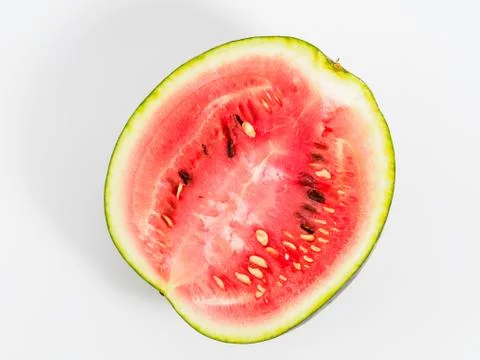 Halved watermelon on white background. Stock Photos